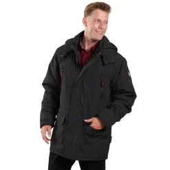 Bei rauem Klima bewährt: eine Jacke mit Regen-, Wind- und Kälteschutz!
