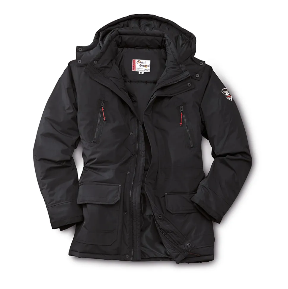 Bei rauem Klima bewährt: eine Jacke mit Regen-, Wind- und Kälteschutz!