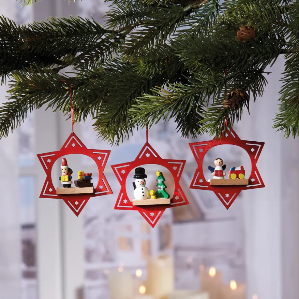 Holz-Baumschmuck im 3er-Pack