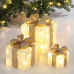 LED Deko-Geschenkpakete im 3er-Set