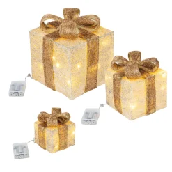 LED Deko-Geschenkpakete im 3er-Set