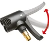 Mit dem 2-in-1-Pumpenkopf ohne Adapterwechsel die gängigsten Ventile aufpumpen.