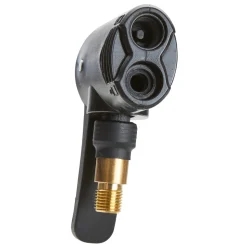 Mit dem 2-in-1-Pumpenkopf ohne Adapterwechsel die gängigsten Ventile aufpumpen.