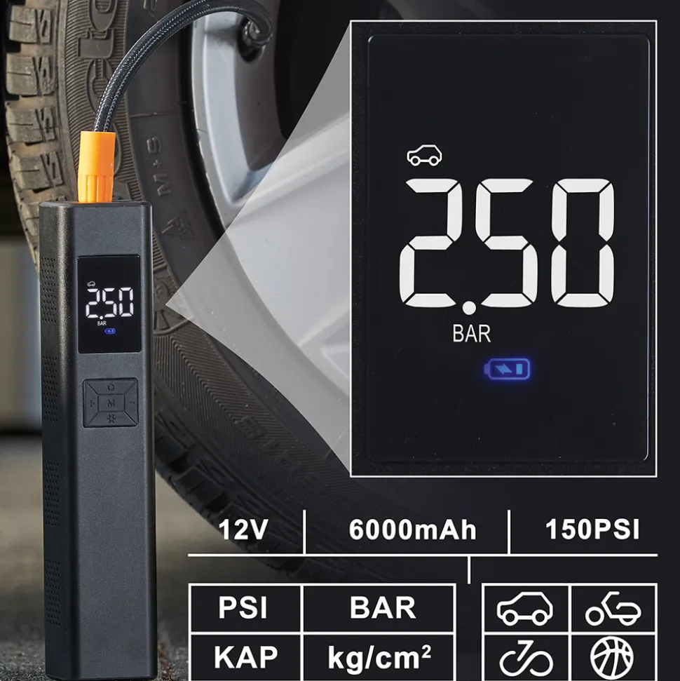 Neueste Generation: mit noch mehr Akkupower und stärkerem Kompressor zum perfekten Luftdruck